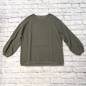 Aerie Oversized Crewneck Sweatshirt Sage Olive Green Long Sleeve Size Medium NWT